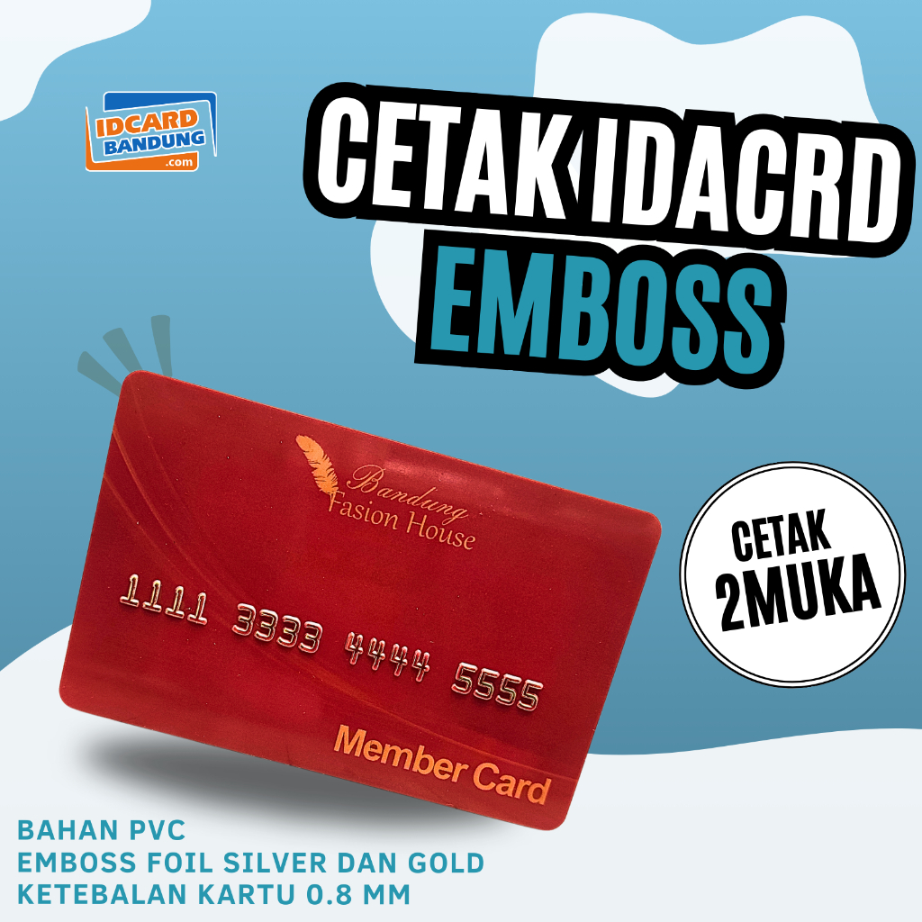CETAK MEMBER CARD BAHAN PVC stdATM + EMBOSS