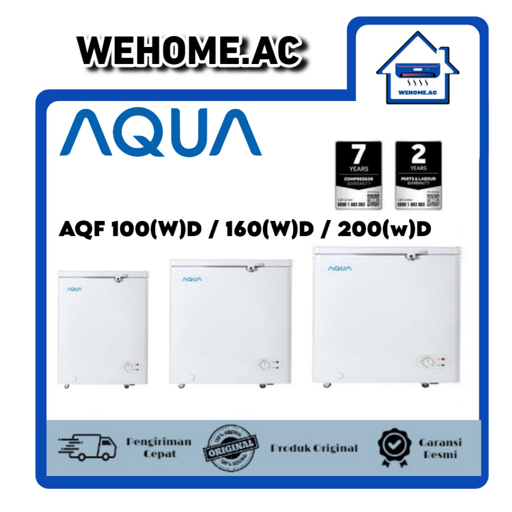 Chest Freezer Aqua AQF-100(W)(D) / 160(W)D / 200(W)D Freezer Box Lemari Pembeku Aqua