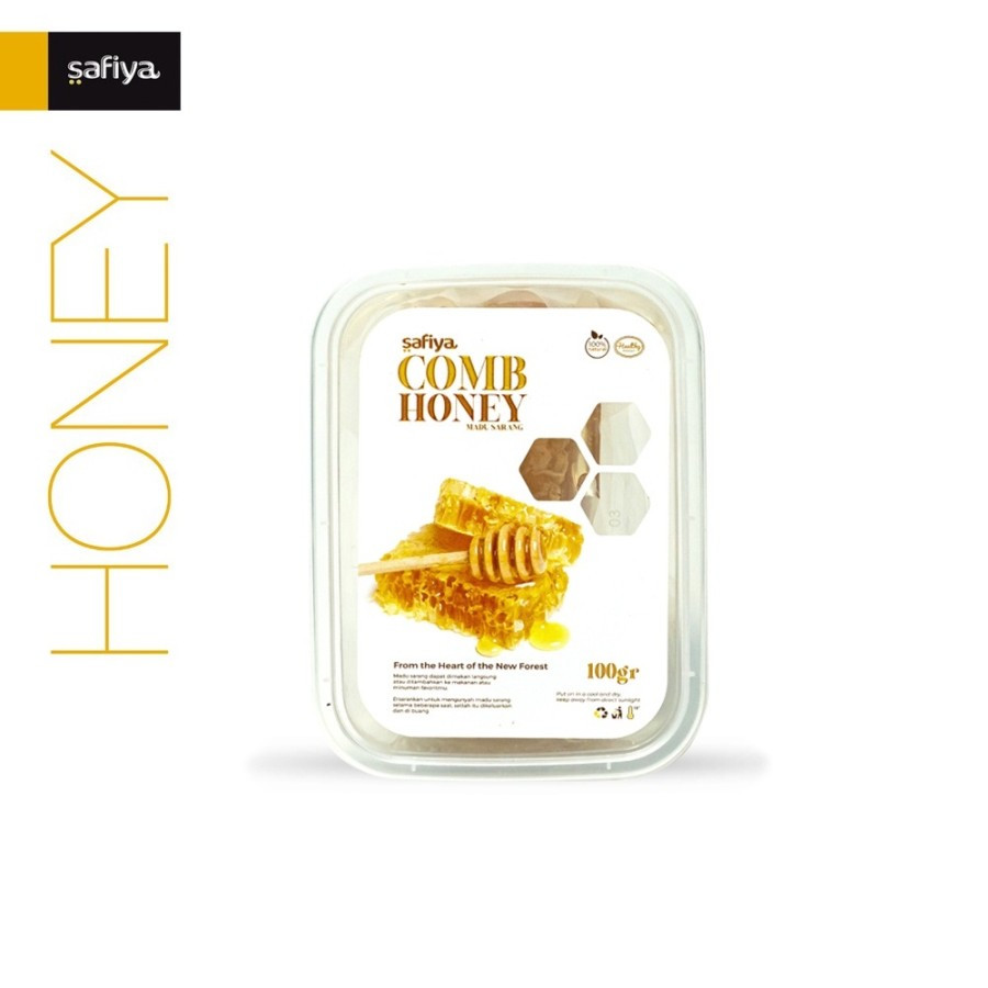 

Madu Sarang Asli 100 gr Raw Honey Comb Authentic Safiya Food