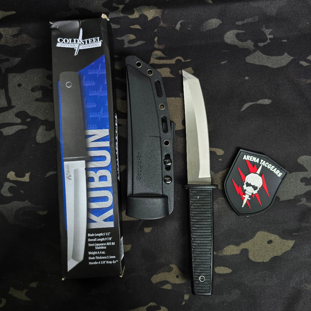 Pisau Tactical Kydex Cold Steel Kobun Fix Knife Military Outdoor Knives EDC - Silver