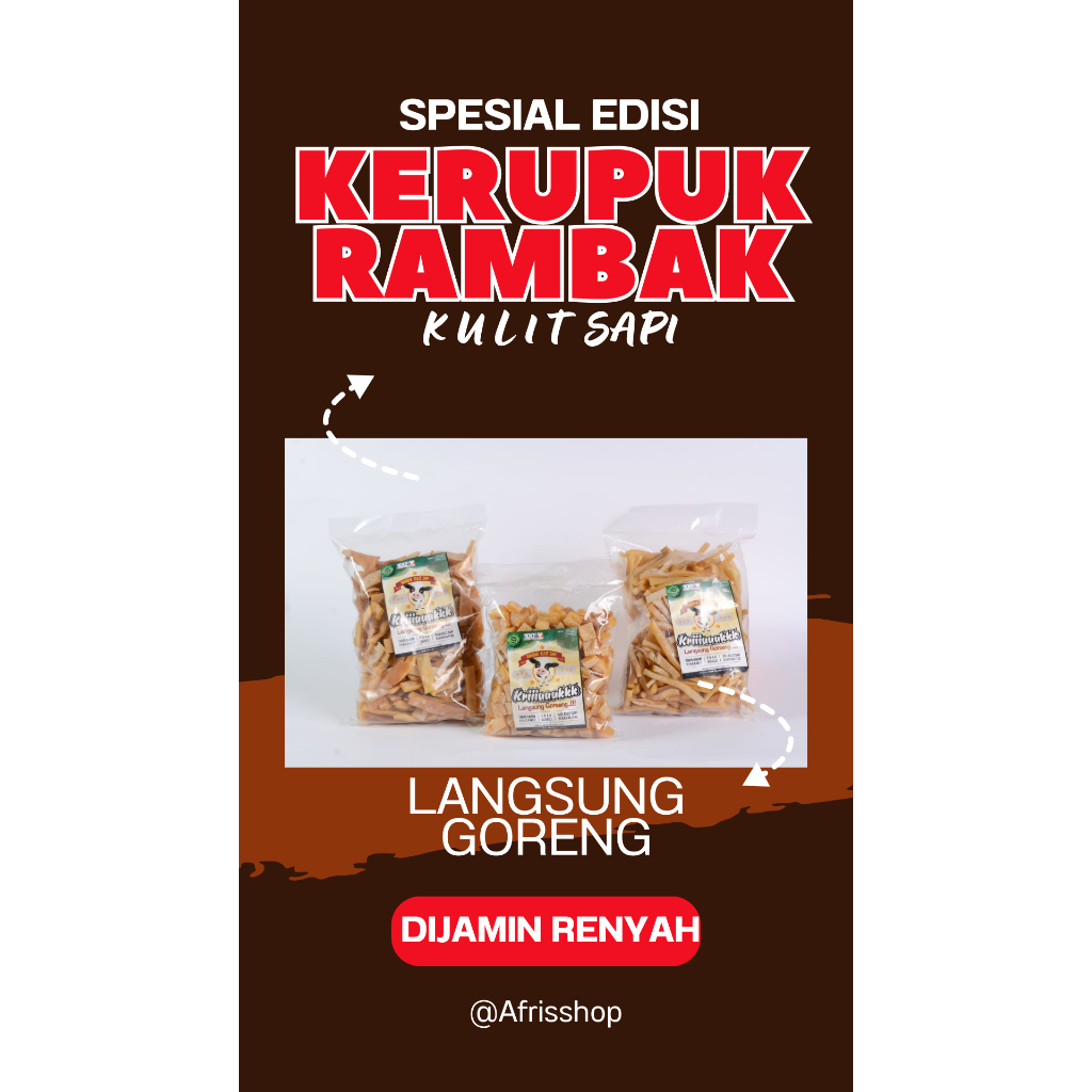 

KERUPUK KULIT SAPI MENTAH 250 GR&500 GR | LANGSUNG DARI PRODUSENNYA | KERUPUK RAMBAK | KRECEK RAMBAK SAPI | KUALITAS PREMIUM