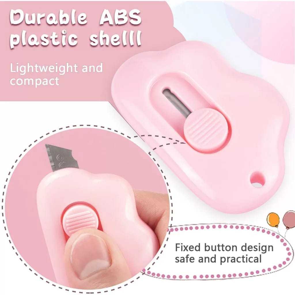 

Cutter Mini Pisau Kecil Pemotong Kertas Motif Random Cute Travel Size | EV