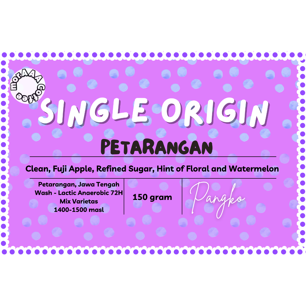 

Single Origin Arabica Kopi Petarangan Lactic Wash Anaerobic Untuk Filter atau Manual Brew