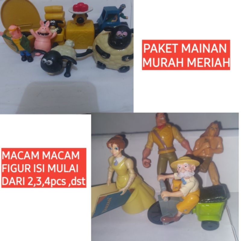 Paket (bundling) 1 SET Mainan Anak Laki Laki Perempuan Murah Mcdonald MCD Hello Kitty Aladin Doraemo