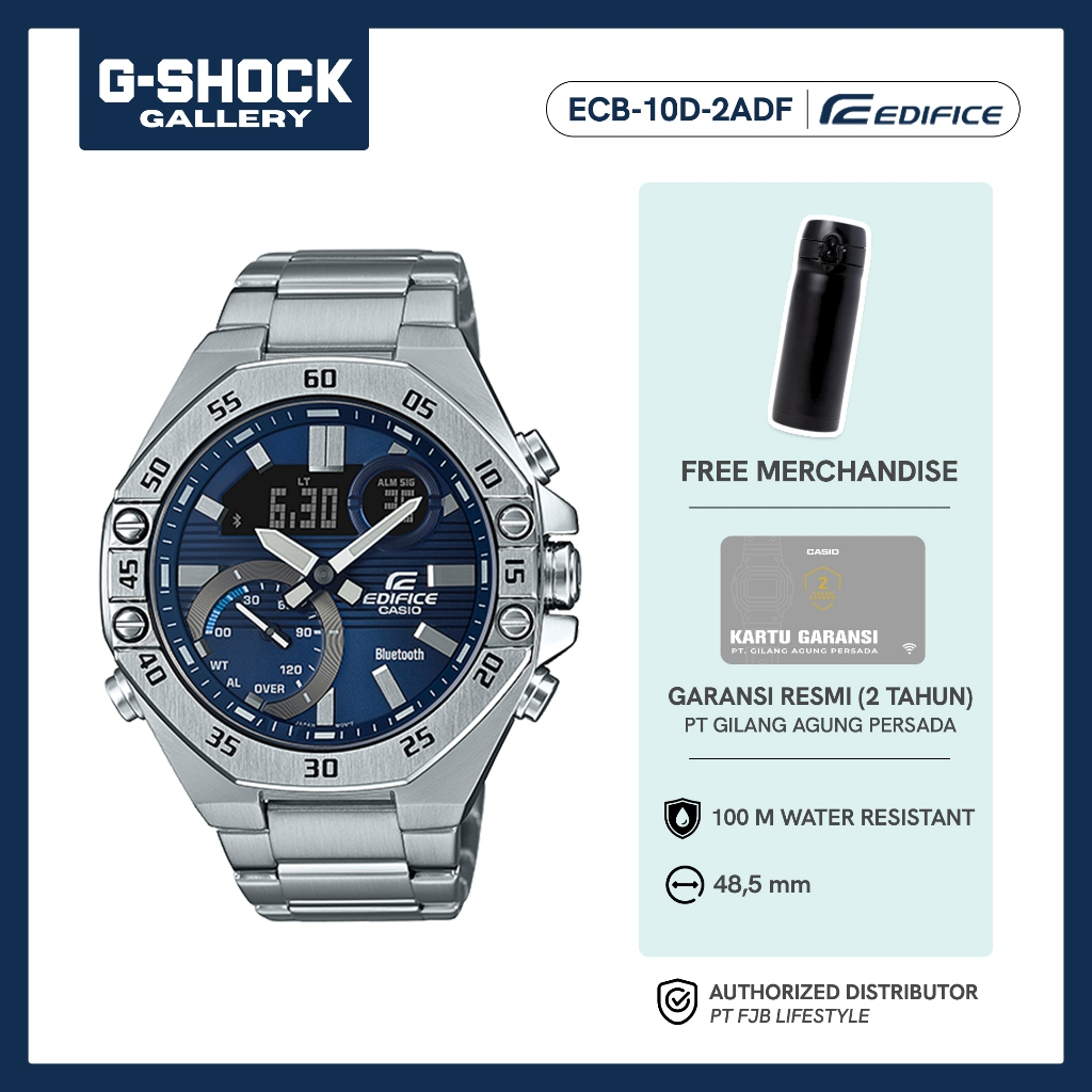 Casio Edifice Jam Tangan Pria Edifice Analog Digital Original ECB-10D-2ADF