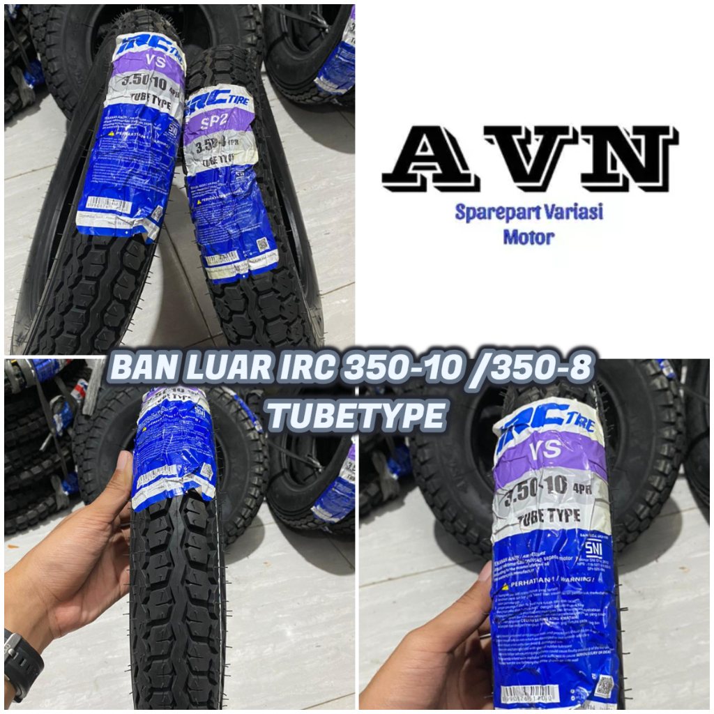 BAN LUAR VESPA IRC 350-10 // 350-8 TUBETYPE || BAN LUAR MOTOR VESPA DEPAN BELAKANG IRC TUBETYPE