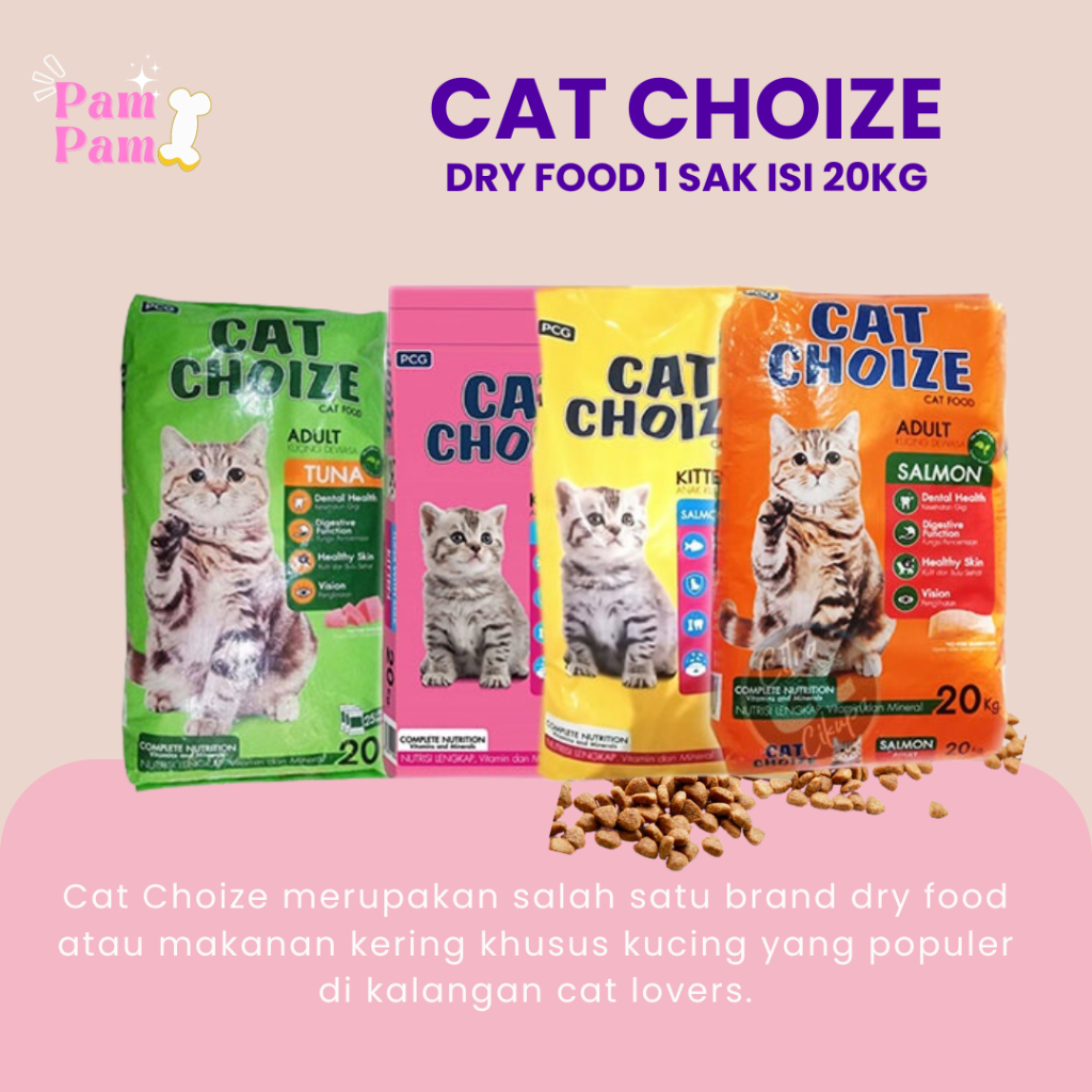 Cat 20kg Makanan Kering Kucing 1 Zak 20 kg Cat Choize Food Salmon Tuna Cat Choice 20kg