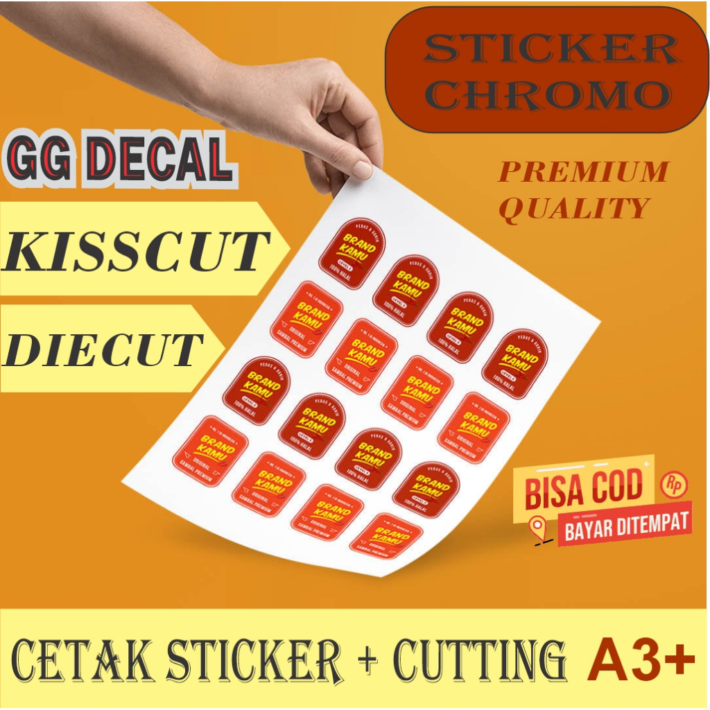 

Stiker Label Kemasan / Label Makanan A3+ Cutting / Cetak Sticker Label
