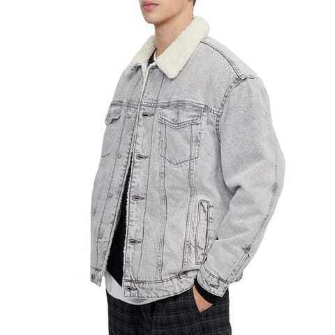 JAKET bulu  SHERPA JEANS TERKINI MODE DISTRO FASION PRIA DEWASA