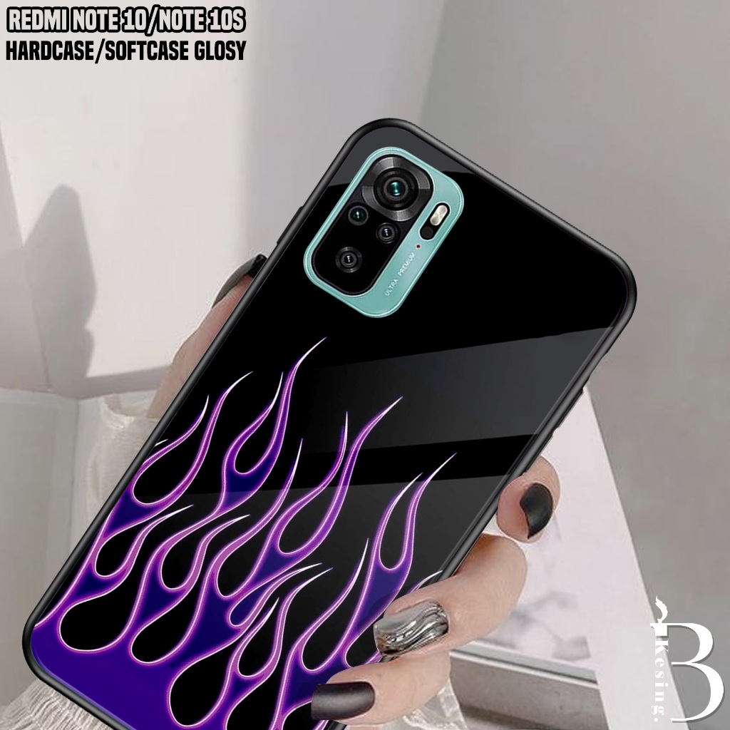 Case Xiaomi Redmi Note 10 / Note 10S - Casing Hp Xiaomi Redmi Note 10S / Note 10 Motif FIRE - Siliko