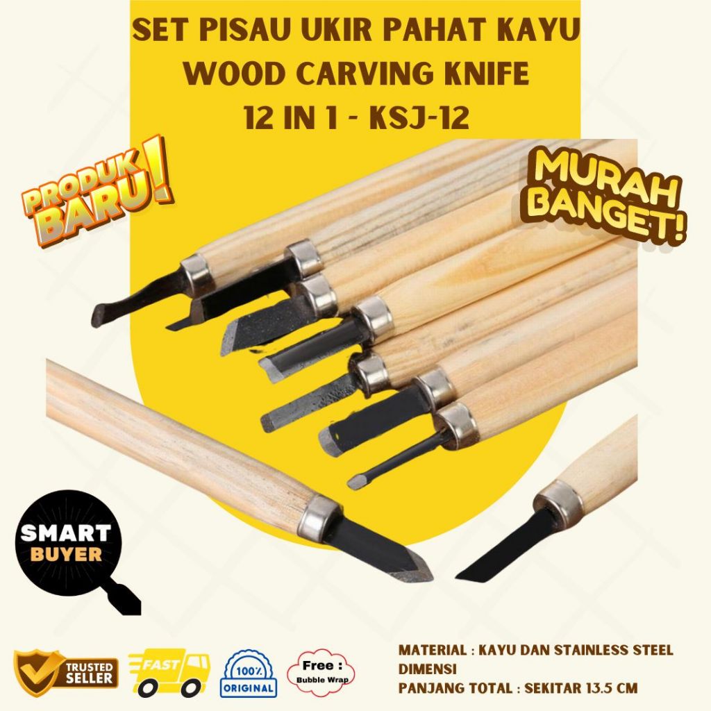 

ATH 12pc Wood Carving Tools Set Knife Mini Chisel Assorted Steel Blade