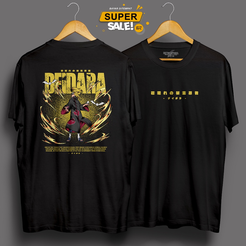 DEIDARA - KAOS DEWASA MOTIF ANIME NARUTO BORUTO KARAKTER DEIDARA