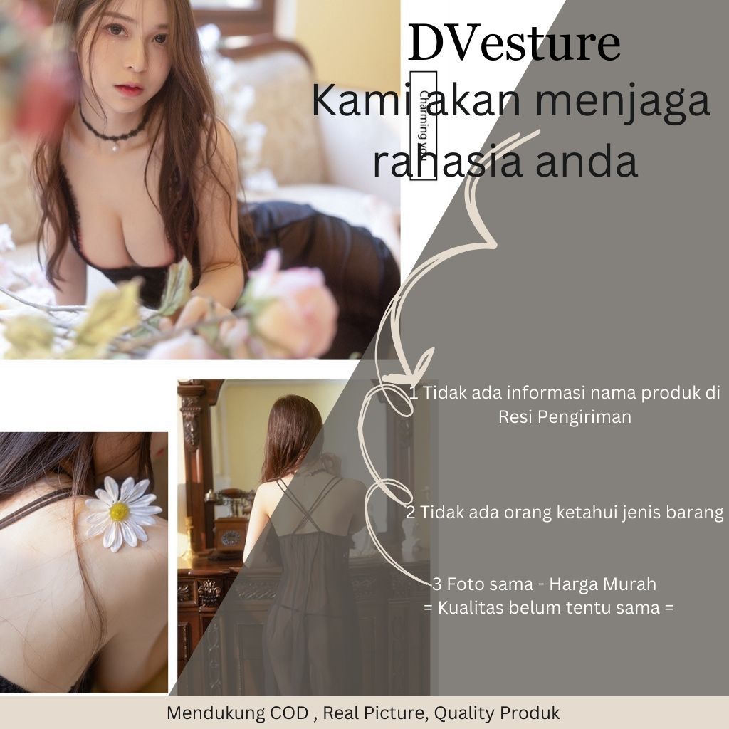 Lingerie Seksi Set D-07 Ammonium Mesh Sling Back Pakaian Dalam Baju Tidur Wanita Dewasa Seksi Baju Dinas Malam Panjang Premium Import-1