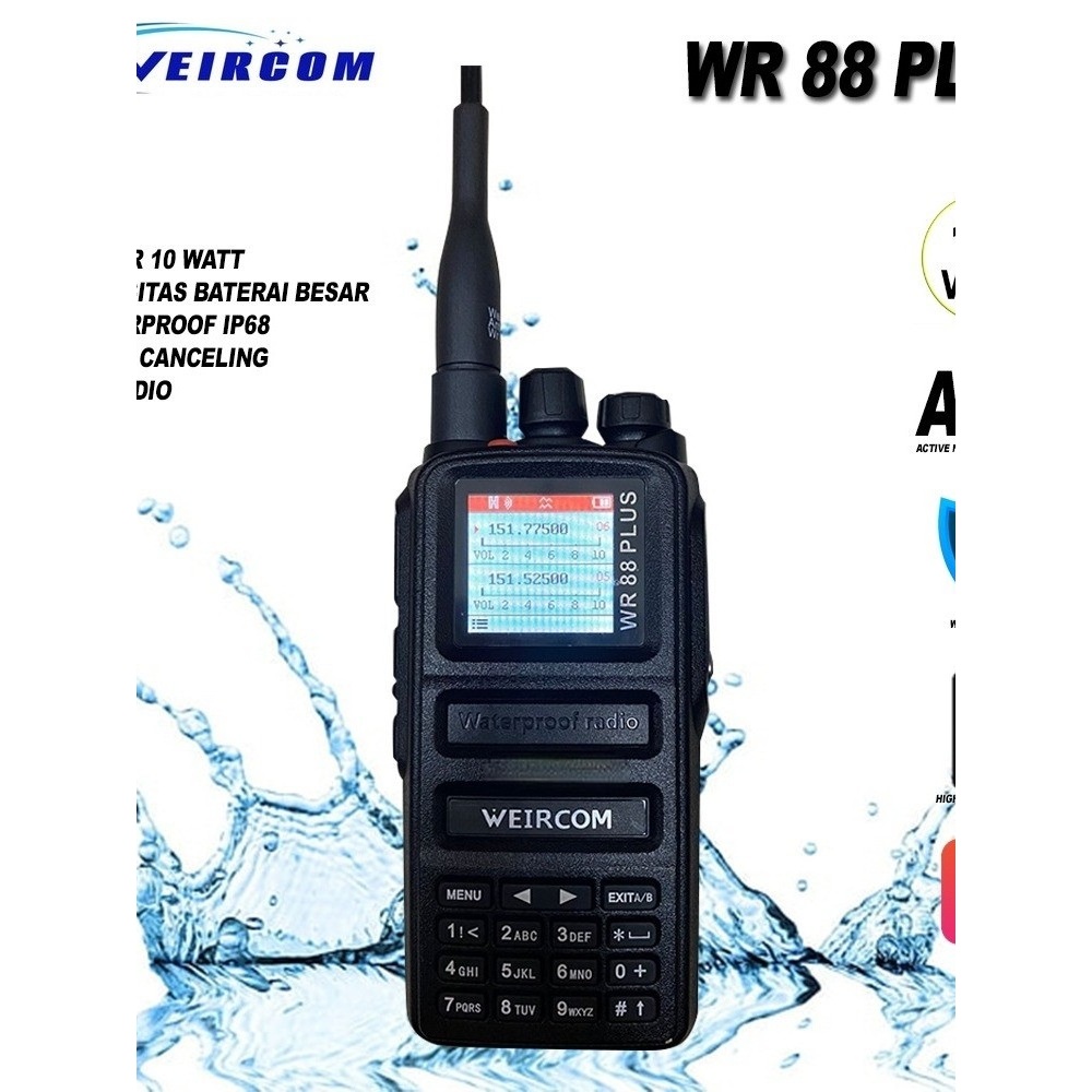 HT Weircom WR 88 Plus Dual Band Original Baru Garansi Resmi