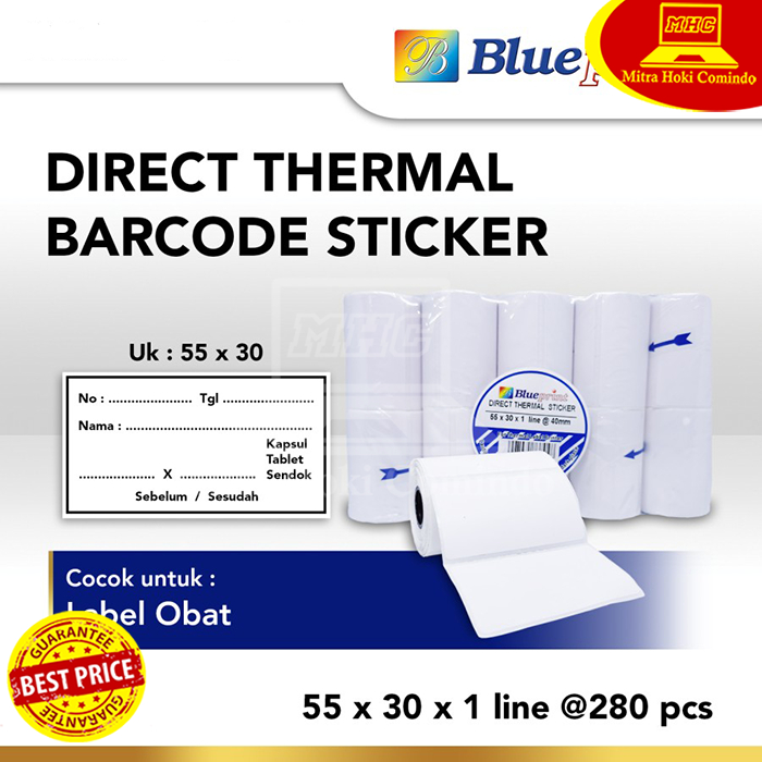 

Kertas Stiker Label Barcode Blueprint 55 x 30 (1 line)