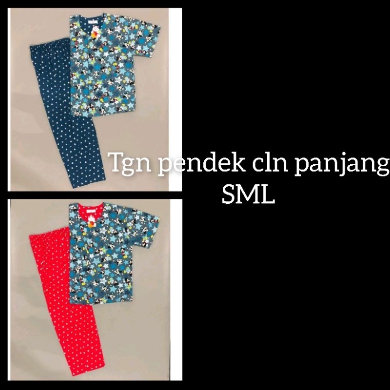 NiQta tgn pdk cln pj Mickey size SML merah dan biru