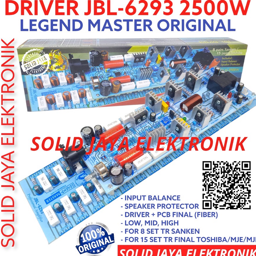 BOOMING KIT DRIVER JBL 6293 JBL6293 JBL6293 2W SUPER POWER AMPLIFIER PLUS INPUT BALANCE PROTEKTOR SP