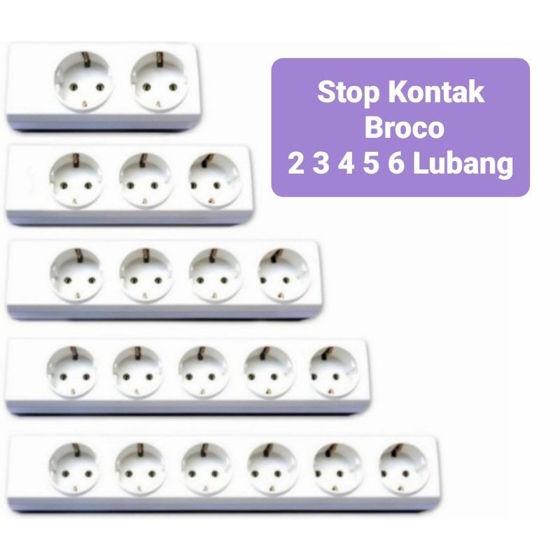 STOP KONTAK ORIGINAL BROCO 2 LUBANG/TERMINAL/COLOKAN LISTRIK