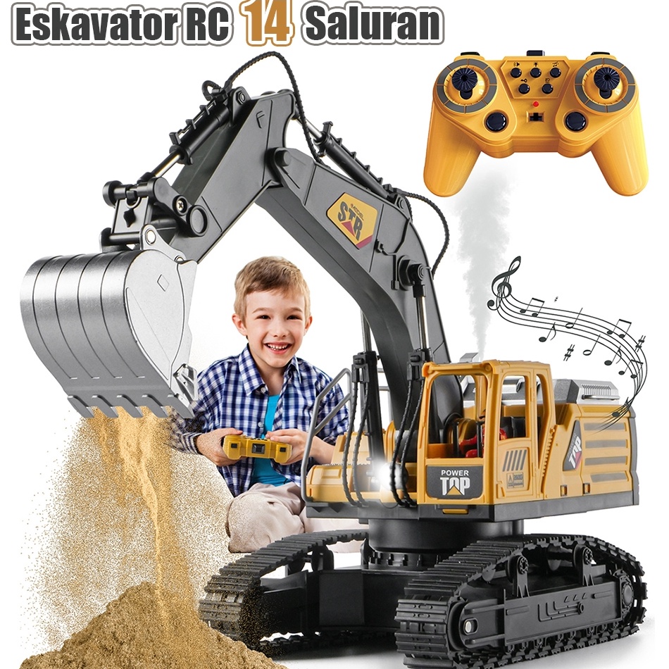 Recomended TATAJOY Excavator Remote Control Mainan Excavator RC Excavator 14 Channel Mobil Remote Co