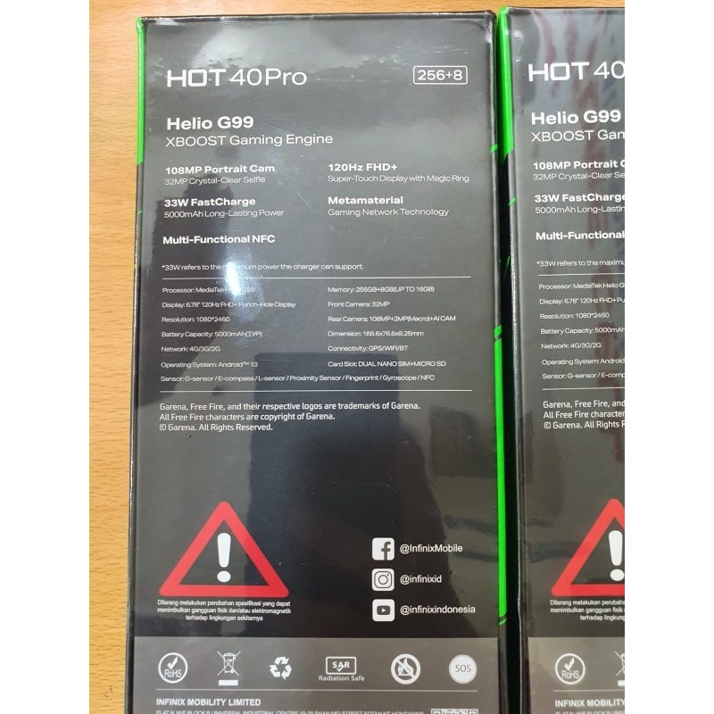 infinix hot 40 pro new garansi resmi 12bln ram 8+8/256gb hp handphone
