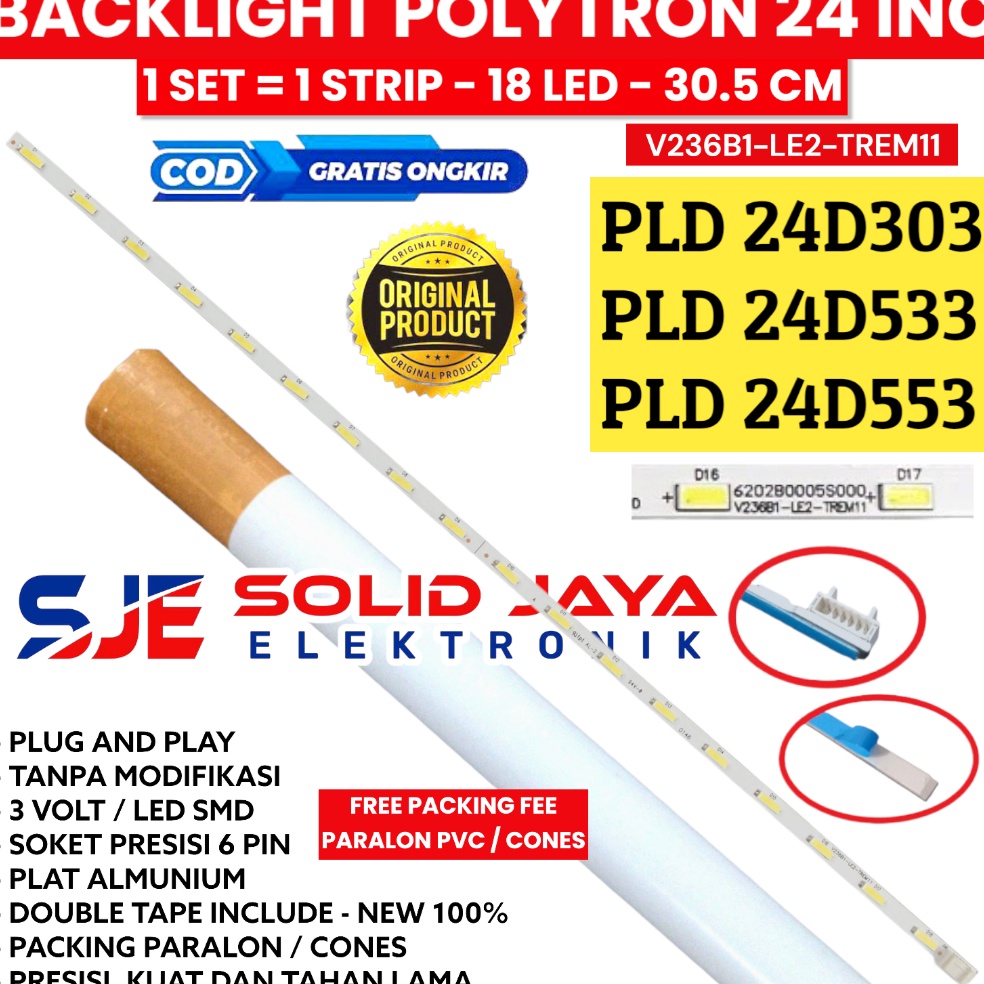 REKOMENDASI BACKLIGHT TV POLYTRON 24 INC PLD 24D553 24D533 24D33 PLD24D553 PLD24D533 PLD24D33 18 LAM