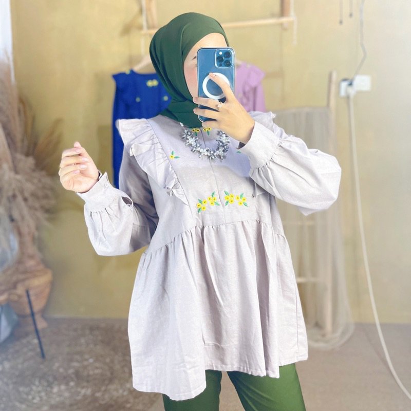 NEW ARRIVAL BLOUSE CASANDRA LINEN PREMIUM | BLOUSE LINEN BLOUSE IMPORT BLOUSE PREMIUM