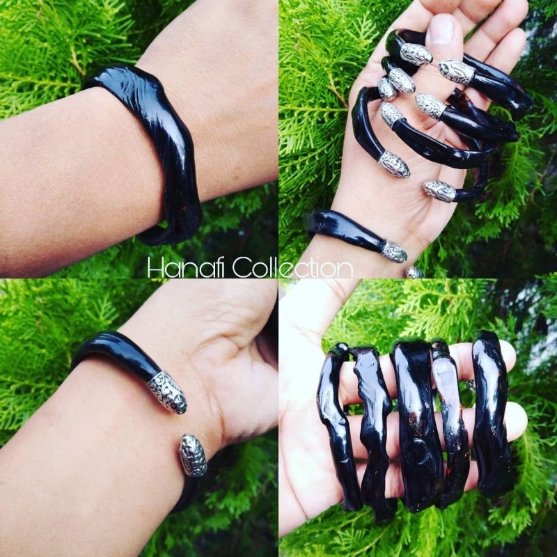 Akar Bahar Hitam Lentur Disain Logam Lonjong