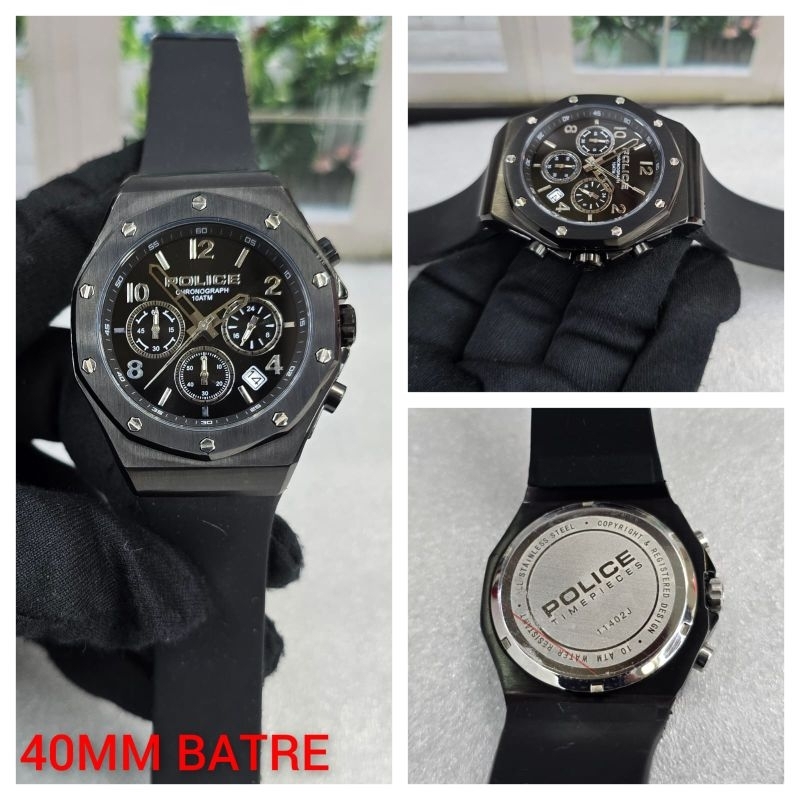 Jam tangan Chronograph POLICE Timepieces Rubber strap Stainless steel