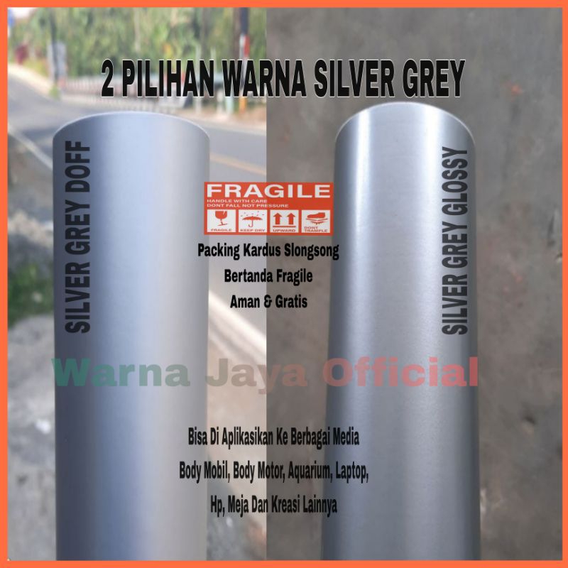 Sticker Stiker Skotlet Scotlet Silver Grey Glossy & Doff Motor Mobil Aquarium DLL Seticker Sekotlet 