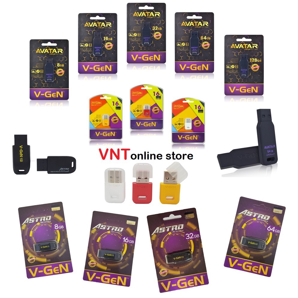 REKOMENDASI Flashdisk 4gb 8gb 16gb 32gb 64gb 128gb ASTRO ATOM AVATAR VGEN USB Flash Disk 8163264128 