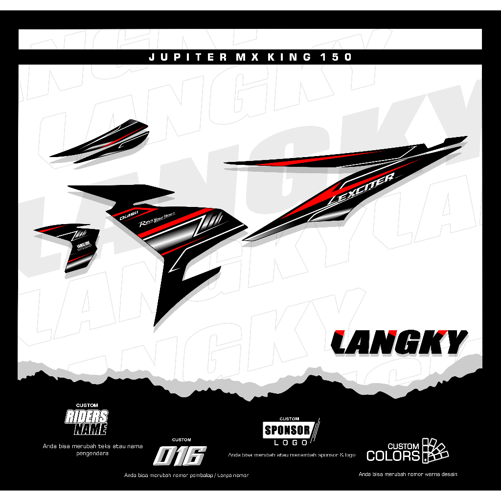 Striping/Stiker MX King 150 Semi Full Custom