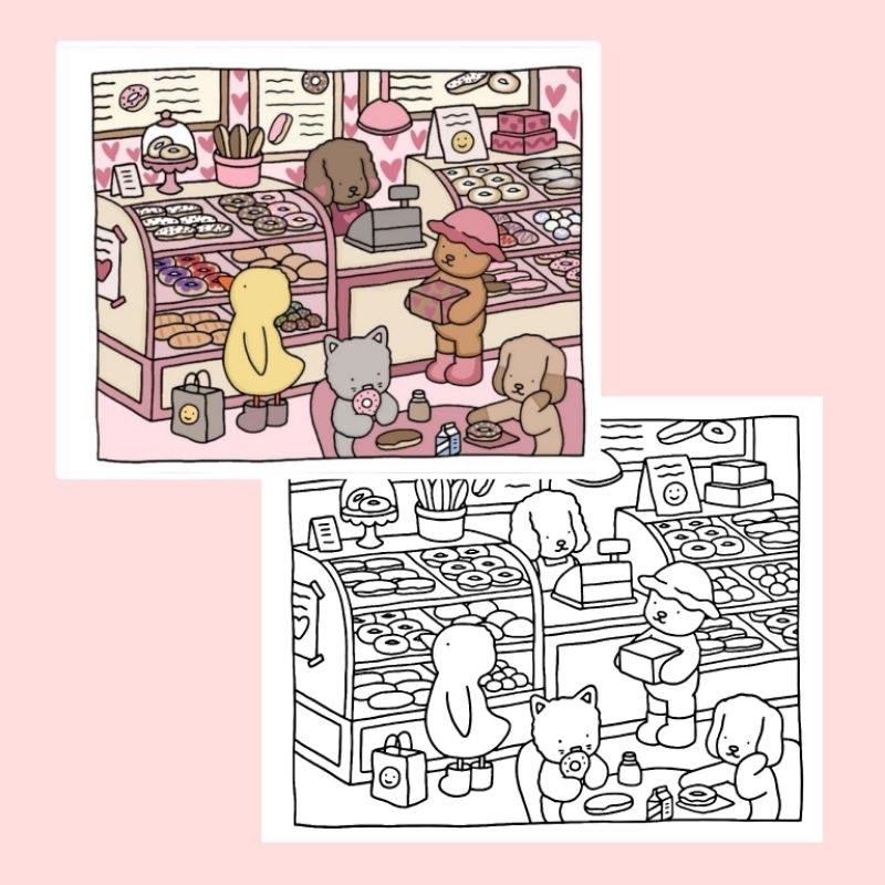 BOBBIE GOOD'S COLORING PAGES kertas mewarnai TEBAL aesthetic coloring book
