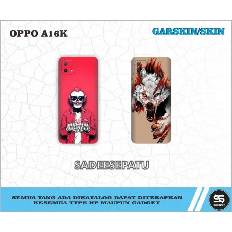 Garskin (STIKER) HP OPPO A16K BISA CUSTOM MOTIF