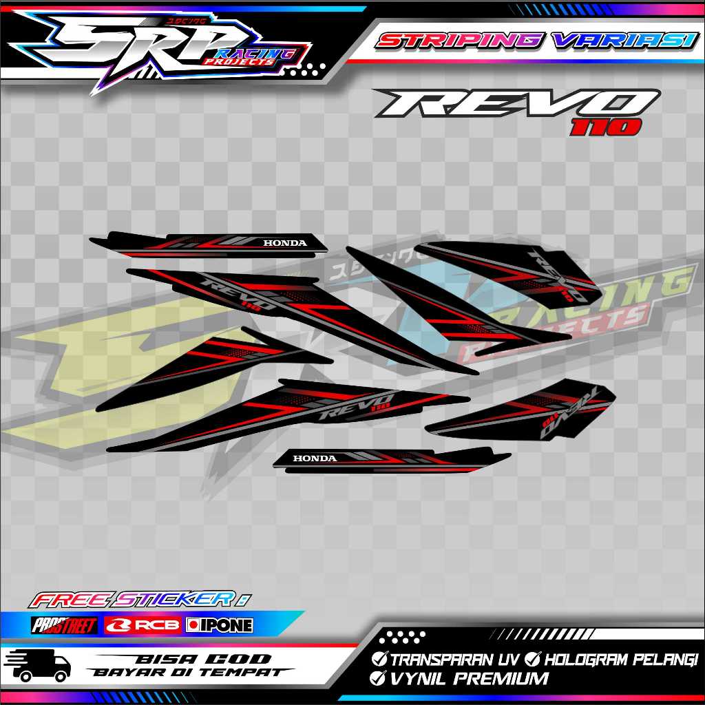 STRIPING VARIASI HONDA REVO 110 / STIKER LIST VARIASI HONDA REVO 110