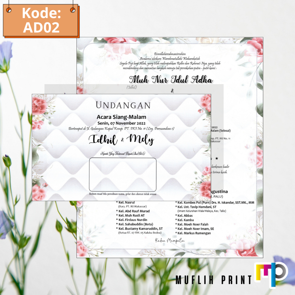 Blangko Undangan Pernikahan Kosong Murah + Amplop Undangan AD02