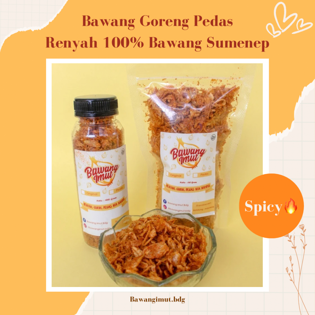 

Bawang Goreng Pedas Botol & Plastik - 100 % Bawang Sumenep - bagor / bagor pedas/ Bawang imut