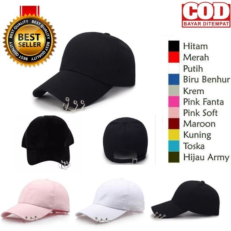 TERLARIS Topi Baseball Motif Polos RING Besi Bordir Bahan Premium Topi Traveling Jalan Fashion Korea