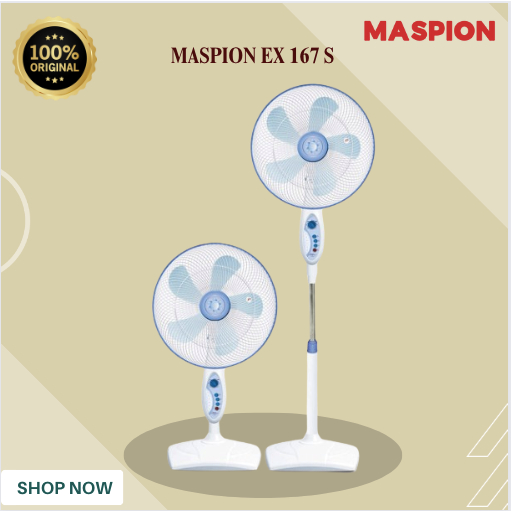 KIPAS ANGIN MASPION EX 167 S STAND FAN KIPAS BERDIRI/EX-167-S/EX167S/EX 167 S/ORIGINAL GARANSI RESMI