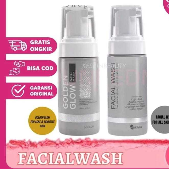 [SUDAH AKTIVASI] FACE WASH BEAUTY MS GLOW DAN GOLDEN GLOW MS GLOW - SABUN CUCI MUKA WANITA