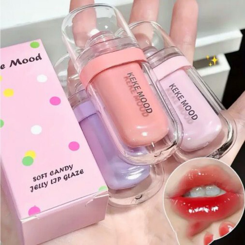 [ BATAM ] COD RS KEKEMOOD Jelly Lip Glaze Fit Tint Watery Tender Lip Gloss XX138