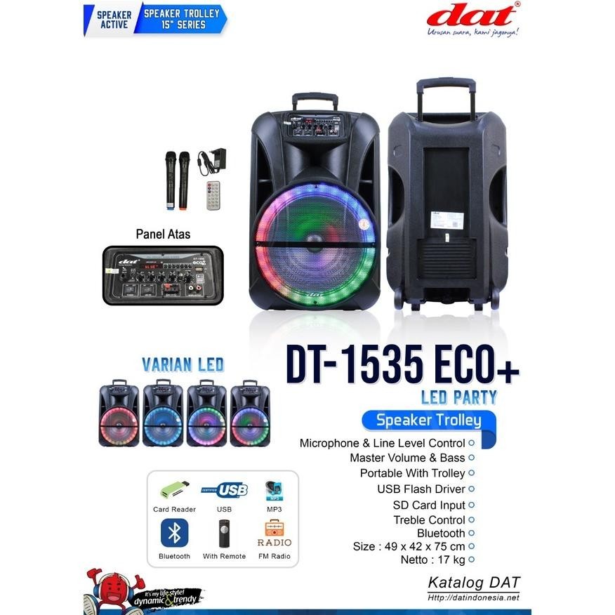 SPEAKER TROLLEY DAT DT 1535 ECO+ LED PARTY ,SPEAKER DAT 15inch DT1535