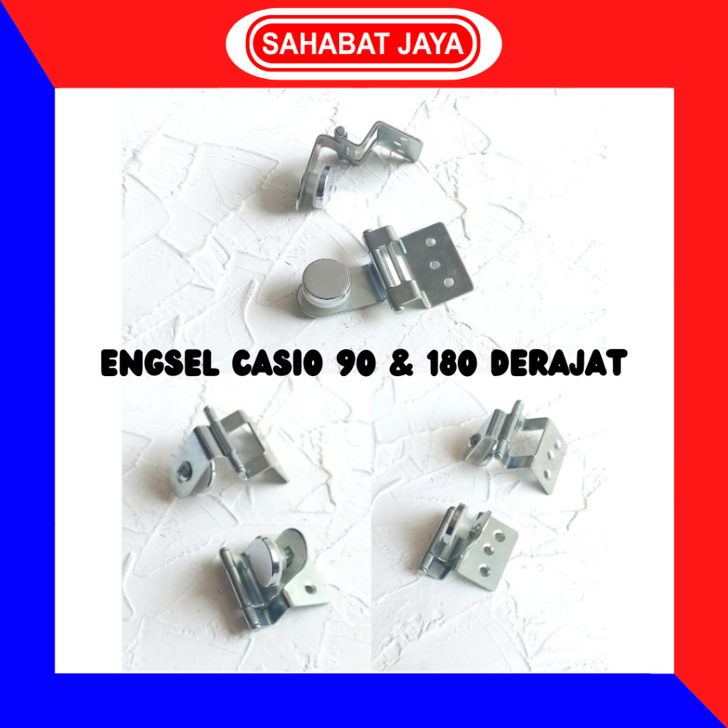 Engsel Lemari Kaca Casio 90 & 180 Derajat Chrome per pasang