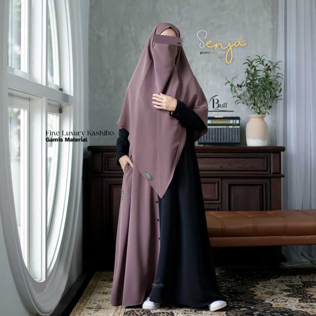 Senja set by Shazfa | Gamis set Khimar premium gamis Lebaran | gamis set cadar