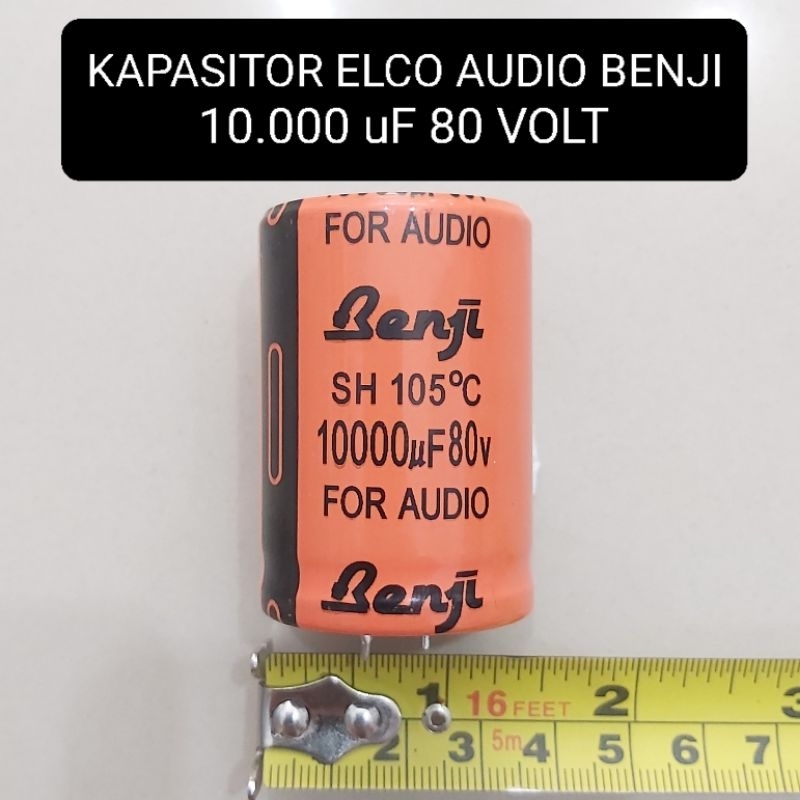 BENJI Kapasitor Elco 10000 uF 80 Volt Audio 10.000 Micro Farat 80V