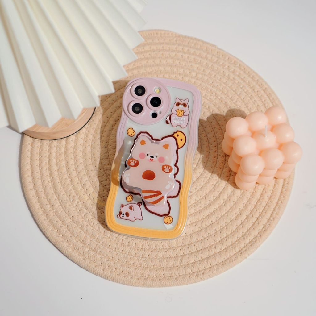 Softcase Boneka 3D Plus Popcosket Redmi Note 10 Pro 10S Note 12 Redmi 12 10 9T 5 9C 4A 5 5+ 5A 6 6A 