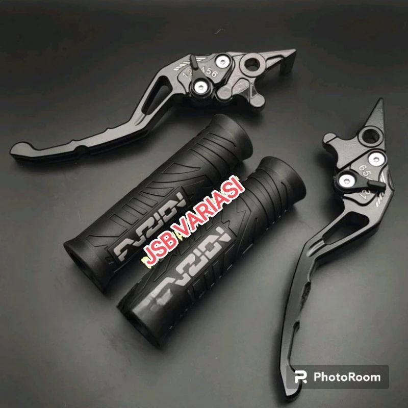 Handle Sisik CNC Stelan + Handgrip FUZION Mio Vario Beat RX king Vixion aerox PCX adv N-max Mio J Va