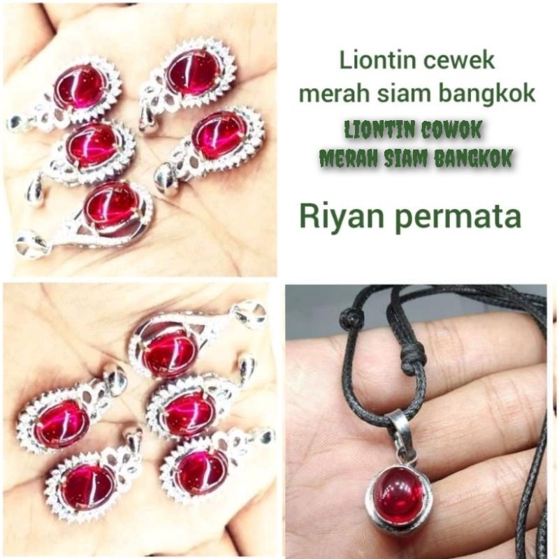 Liontin cowok,cewek batu merah delima siam rose bangkok
