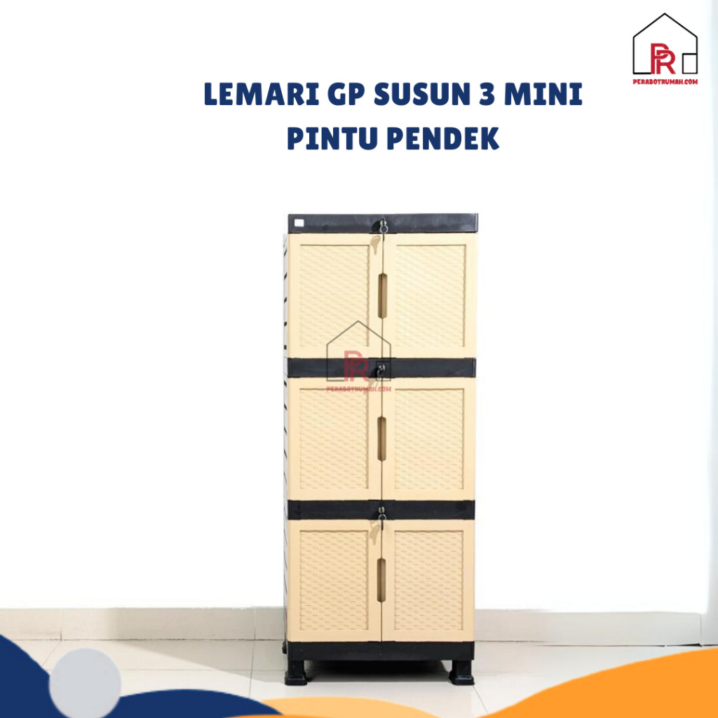 Lemari PH 3 & 4 Mini Premium Black Rotan2 Gunplast / Lemari Plastik Susun 3 dan Susun 4 / Lemari Pak