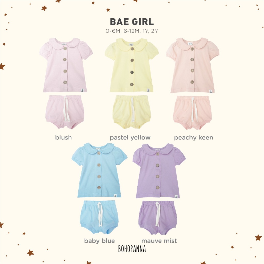 BOHOPANNA Bae Set Girl | Bohopanna Setelan Baju Bayi Perempuan