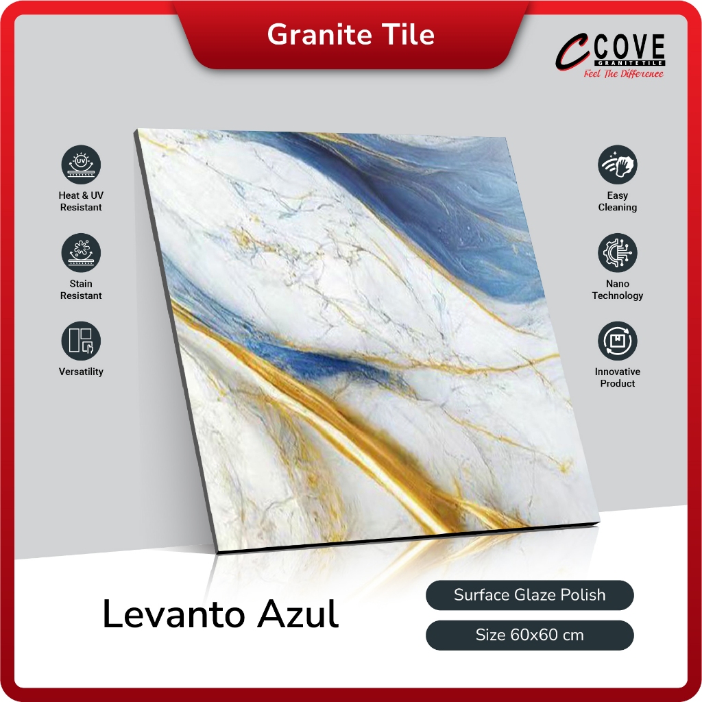 Cove Granite Tile Levanto Azul 60x60 Granit / Keramik Lantai